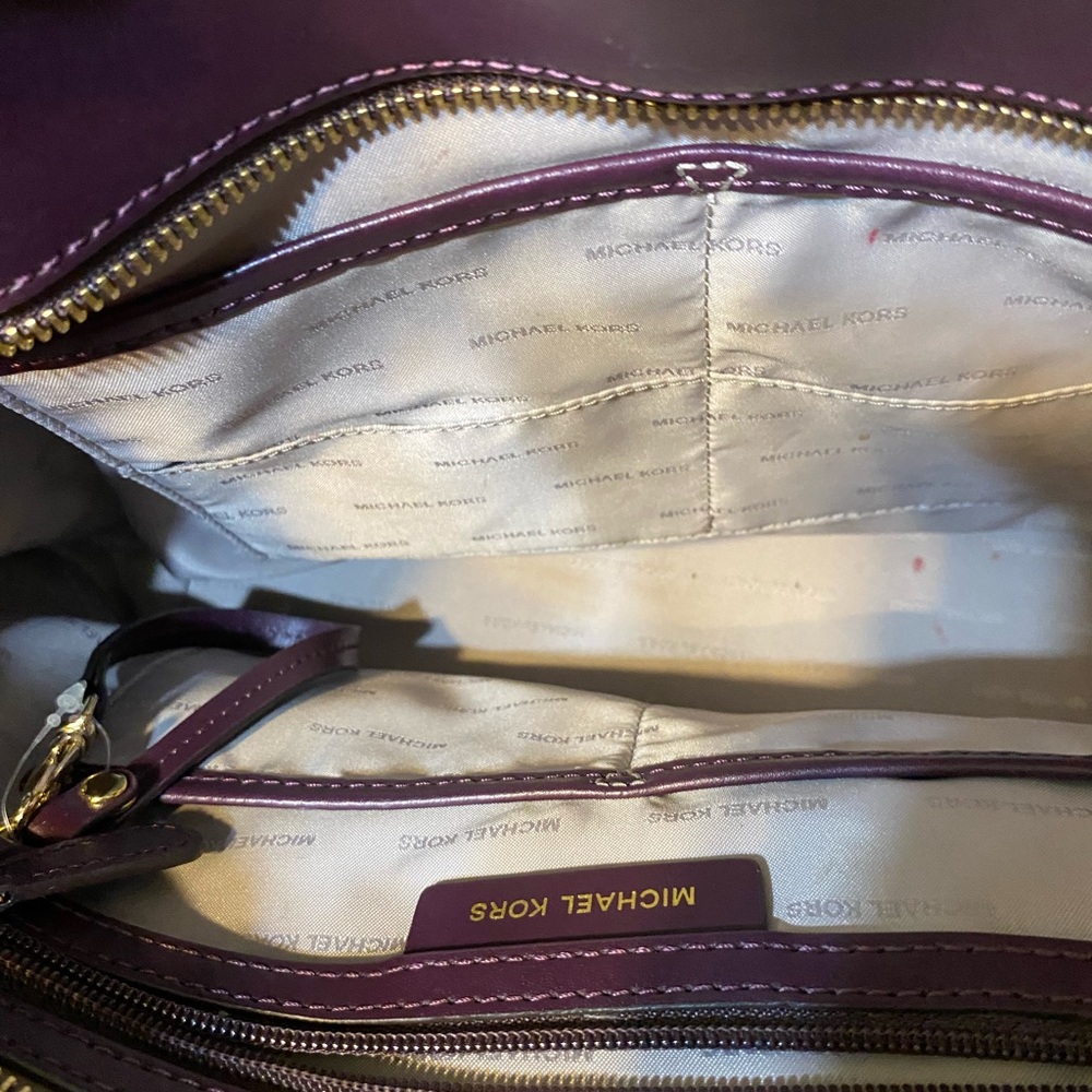 Michael Michael Kors Purple Leather Tote Bag - Picture 9 of 14